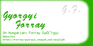 gyorgyi forray business card